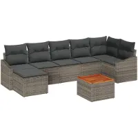 vidaXL Gartensofa-set 8 stk. Grau Poly-Rattan
