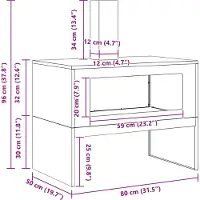 vidaXL Feuerstelle Schwarz 80 x 50 x 96 cm Kaltgewalzter Stahl