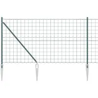 vidaXL Euro-Zaun mit Stacheln 10 x 1 m PVC-beschichteter Stahl Grün