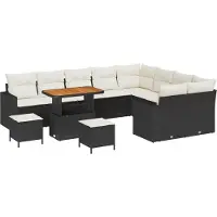 vidaXL Gartensofa-set 12 stk. Schwarz Poly-Rattan