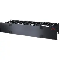 APC Horizontaler Kabelmanager, 2 HE x 6 Zoll tief, einseitig mit Abdeckung, Kabelmanagementtafel, Schwarz, 1 kg