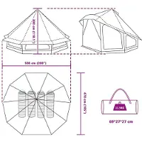 vidaXL Tipi Zelt mit Dach Grau und Orange 508 x 470 x 300 cm Taft