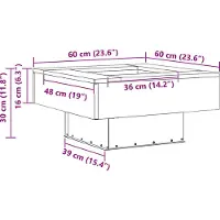 vidaXL Feuerstelle Schwarz 60 x 60 x 30 cm Wetterfeststahl
