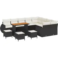 vidaXL Gartensofa-set 13 stk. Schwarz Poly-Rattan