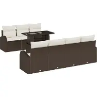 vidaXL Gartensofa-set 8 stk. Braun Poly Rattan