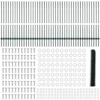 vidaXL Sechseckzaun mit Pfosten 100 x 1,2 m PVC-beschichteter Stahl