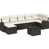 vidaXL Gartensofa-set 8 stk. Schwarz [Synthetisch]: Poly Rattan