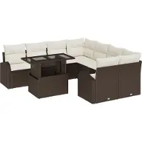 vidaXL Garten-Sofa-Set 9 stk. Braun Poly Rattan