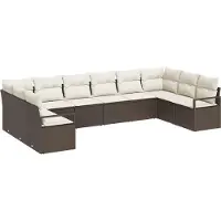 vidaXL Sofa Set 10 stk. Braun [Synthetisch]: Poly Rattan