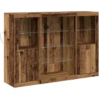 vidaXL LED-Sideboard Altholz 142,5 x 37 x 100 cm Holzwerkstoff