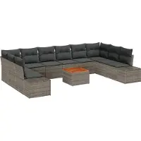 vidaXL Garten-Sofa-Set 11 Stk. Grau