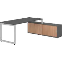 Hammerbacher Schreibtischkombi 180x80cm, Graphit/Silber