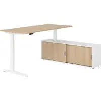 Hammerbacher Sitz-Steh Kombi 180x80cm, Eiche/Weiss