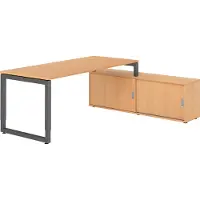Hammerbacher Schreibtischkombi 180x80cm, Buche/Graphit