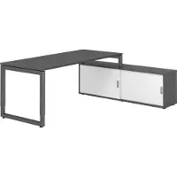 Hammerbacher Schreibtischkombi 180x80cm, Graphit/Graphit