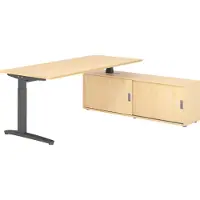 Hammerbacher Schreibtischkombi 180x80cm, Ahorn/Graphit