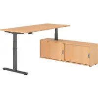 Hammerbacher Sitz-Steh Kombi 180x80cm, Buche/Graphit
