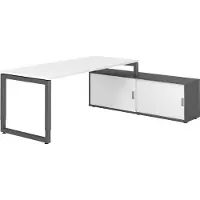 Hammerbacher Schreibtischkombi 180x80cm, Weiss/Graphit