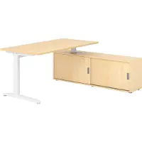 Hammerbacher Schreibtischkombi 160x80cm, Ahorn/Weiss