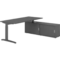 Hammerbacher Schreibtischkombi 180x80cm, Graphit/Graphit