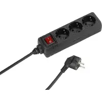 Vivanco ViVancoES3 S15, 3 AC-Ausgänge, Typ F, 230 V, Schwarz, 1,4 m, 1 Stück(e)