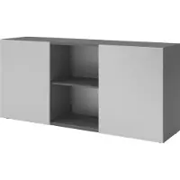 Hammerbacher Sideboard 2OH mit Schiebetüren Graphit/Grau