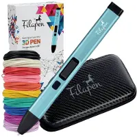 Filapen Premium 3D-Druckstift-Set | Mit 10 Filamenten und Etui | 3D-Stift für Kinder und Erwachsene | Inklusive Vorlagen | 3D-Stift-Set für Anfänger und Profis | DIY-Bastelset