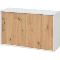 Hammerbacher Schiebetürschrank 2OH 120cm RE Weiss/Asteiche