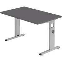 Hammerbacher Schreibtisch C-Fuss 120x80cm Graphit/Silber