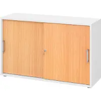 Hammerbacher Schiebetürenschrank 2 OH CE Weiss/Buche