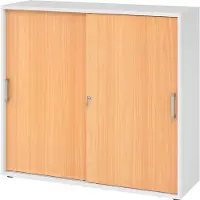 Hammerbacher Schiebetürenschrank 3 OH CE Weiss/Buche