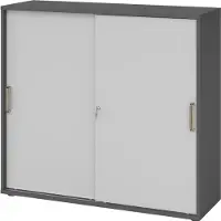 Hammerbacher Schiebetürenschrank 3 OH SG Graphit/Grau