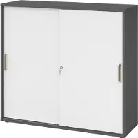 Hammerbacher Schiebetürschrank 3OH 120cm SG Graphit/Weiss