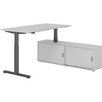 Hammerbacher Sitz-Steh Kombi 160x80cm, Grau/Graphit