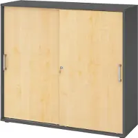 Hammerbacher Schiebetürenschrank 3 OH CE Graphit/Ahorn
