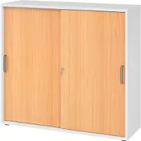 Hammerbacher Schiebetürenschrank 3 OH SG Weiss/Buche