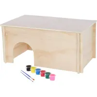 Kerbl Nagerhaus zum Bemalen – Holz, 6 x 10 ml Farbe auf Wasserbasis, Stecksystem