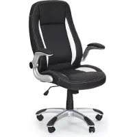 Halmar Bürostuhl SATURN Schwarz, gepolstert, auf Rollen, TILT-Mechanismus, 67x112x65 cm