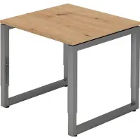 Hammerbacher Schreibtisch O-Fuss eckig 80x80 Asteich./Graph