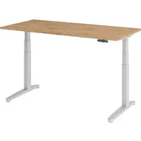 Hammerbacher Sitz-Steh-Schreibtisch el.160x80cm Astei/silb
