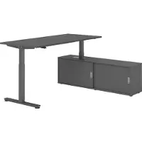 Hammerbacher Sitz-Steh Kombi 180x80cm, Graphit/Graphit