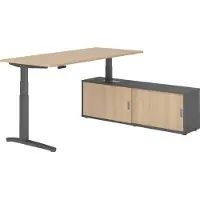 Hammerbacher Sitz-Steh Kombi 180x80cm, Eiche/Graphit
