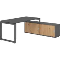 Hammerbacher Schreibtischkombi 160x80cm, Graphit/Graphit