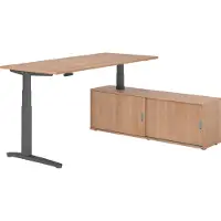 Hammerbacher Sitz-Steh Kombi 180x80cm, Nussbaum/Graphit