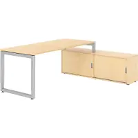 Hammerbacher Schreibtischkombi 180x80cm, Ahorn/Silber