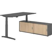 Hammerbacher Sitz-Steh Kombi 160x80cm, Graphit/Graphit