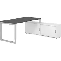 Hammerbacher Schreibtischkombi 160x80cm, Graphit/Silber