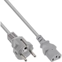 InLine Stromkabel CEE 7/7 S gerade bis IEC 60320 C13 5 m geformt Grau (16647D)