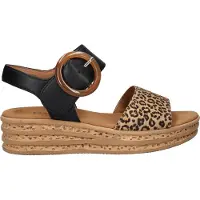 Gabor Plateau Sandalen 64.550.47 natur/schwarz FS 2025, Größe: