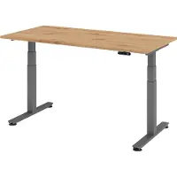 Hammerbacher Sitz-Steh-Schreibtisch el.160x80cm Asteiche